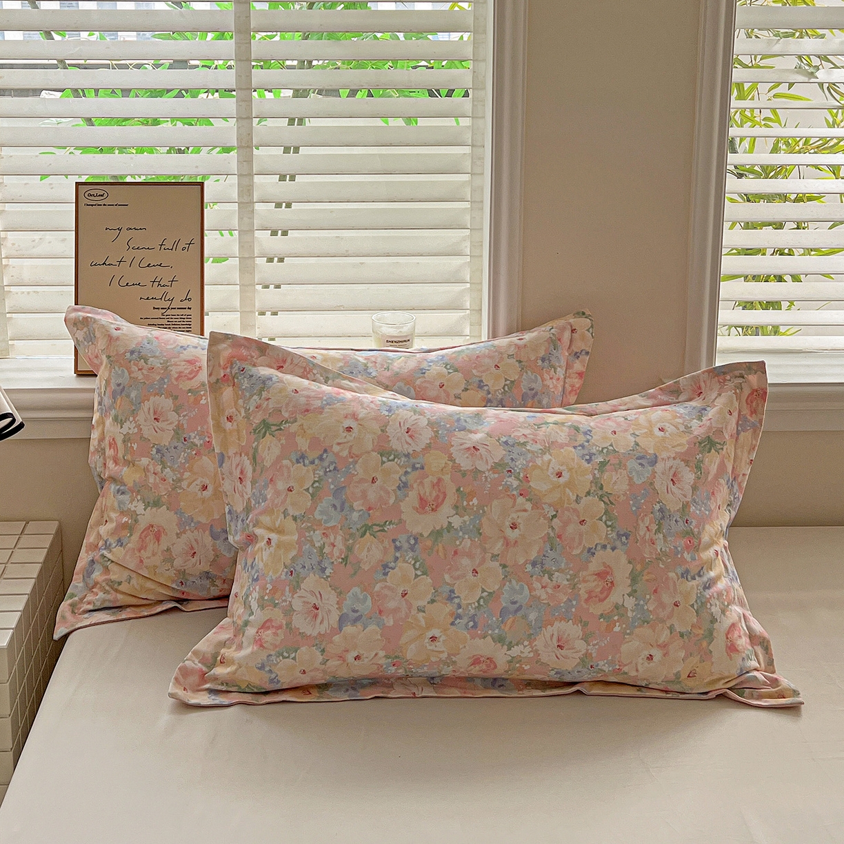 91家纺网 家纺一手货源 找家纺 （总）依庭 2025新款高克重全棉纯棉磨毛印花单枕套