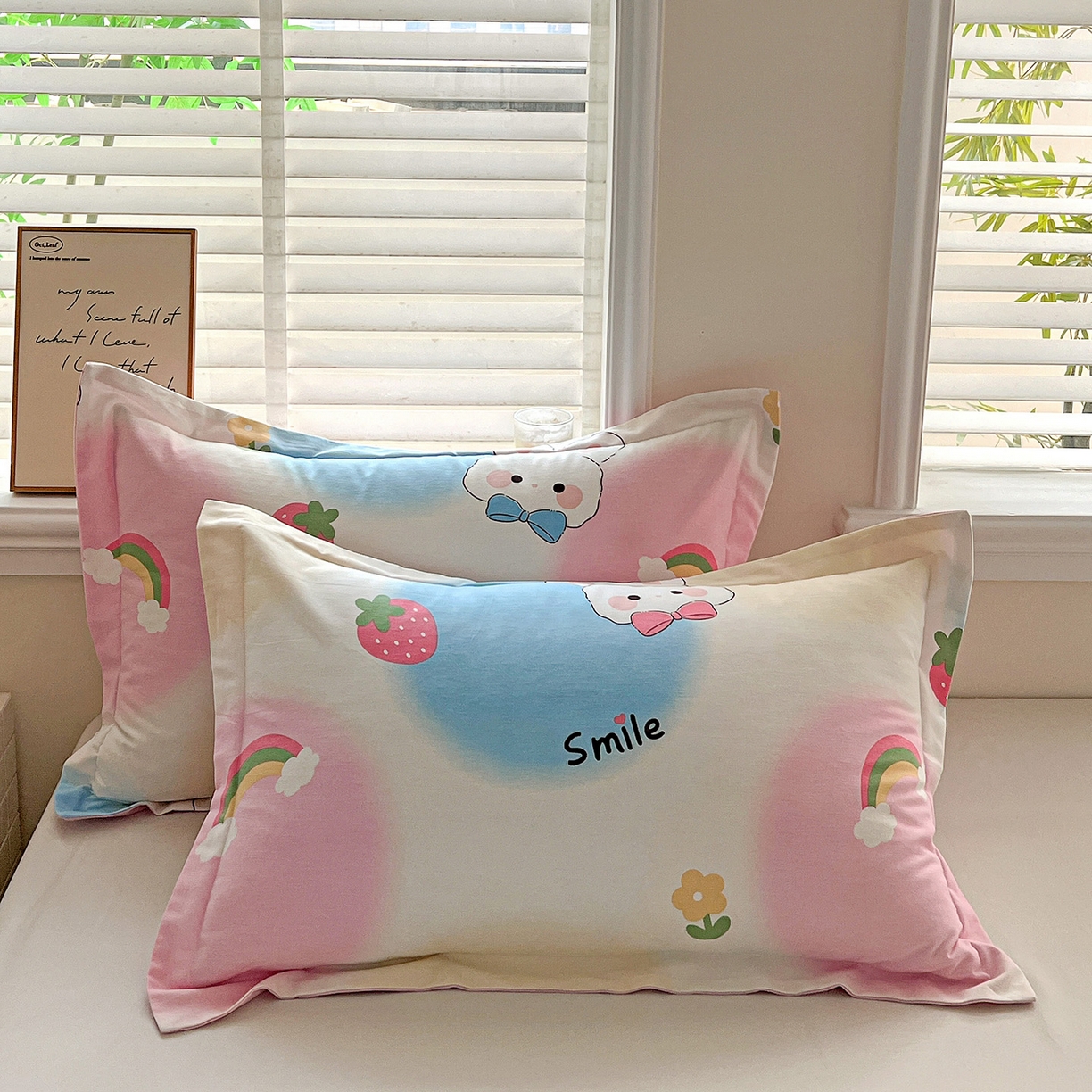 91家纺网 家纺一手货源 找家纺 （总）依庭 2025新款高克重全棉纯棉磨毛印花单枕套