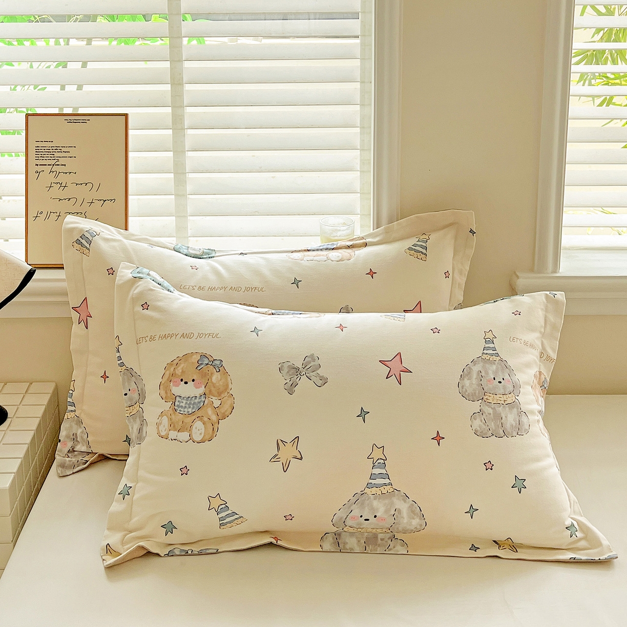 91家纺网 家纺一手货源 找家纺 （总）依庭 2025新款高克重全棉纯棉磨毛印花单枕套