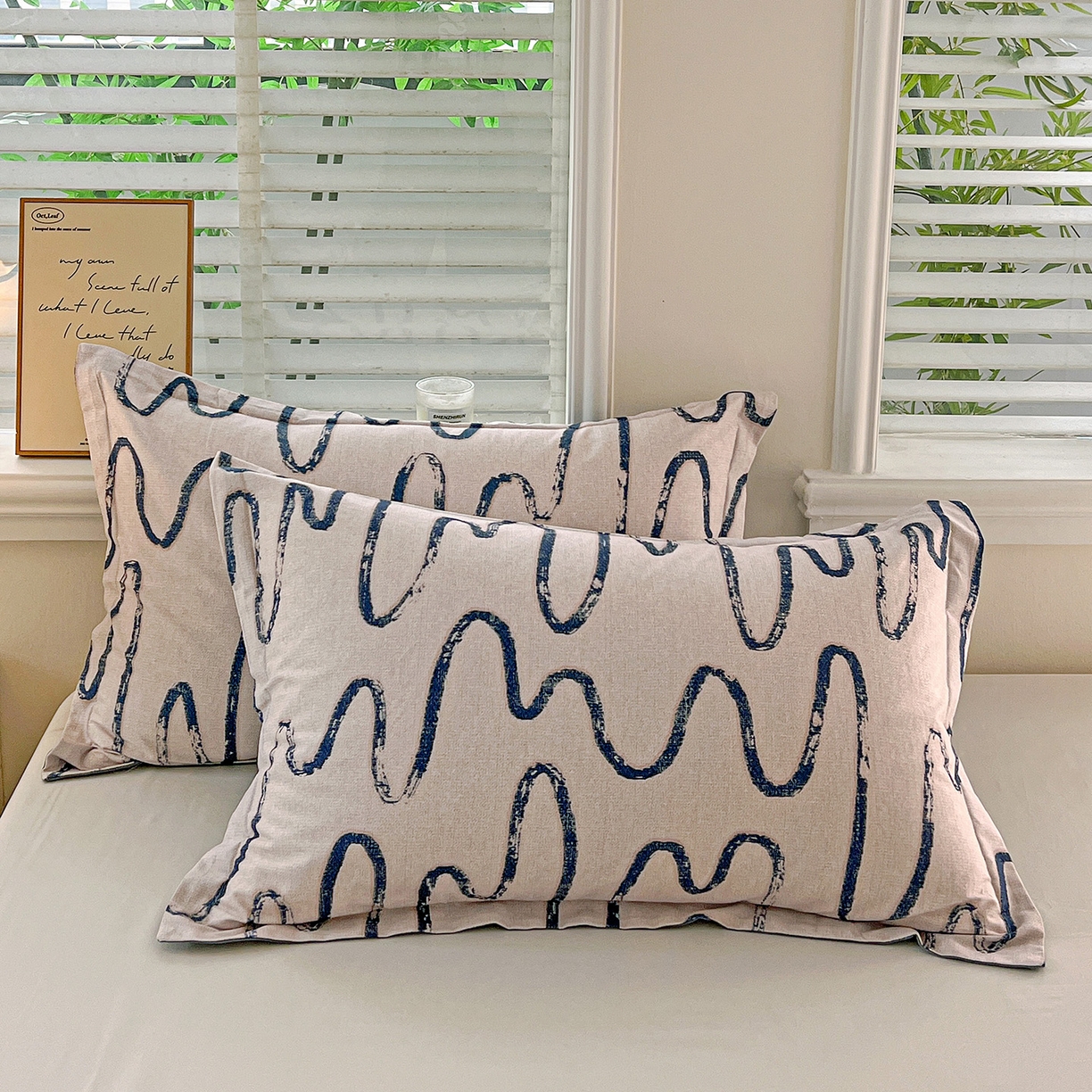 91家纺网 家纺一手货源 找家纺 （总）依庭 2025新款高克重全棉纯棉磨毛印花单枕套