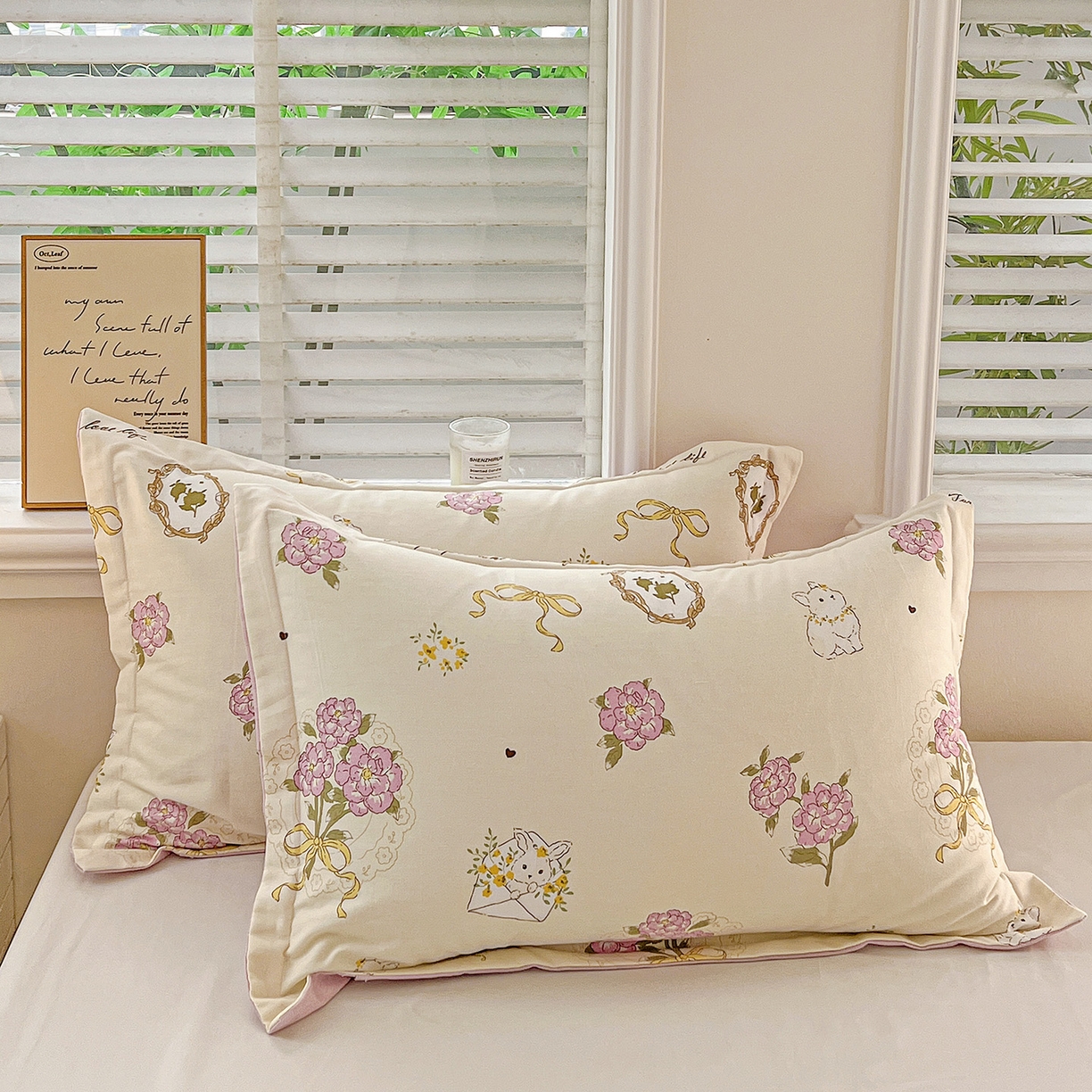 91家纺网 家纺一手货源 找家纺 （总）依庭 2025新款高克重全棉纯棉磨毛印花单枕套