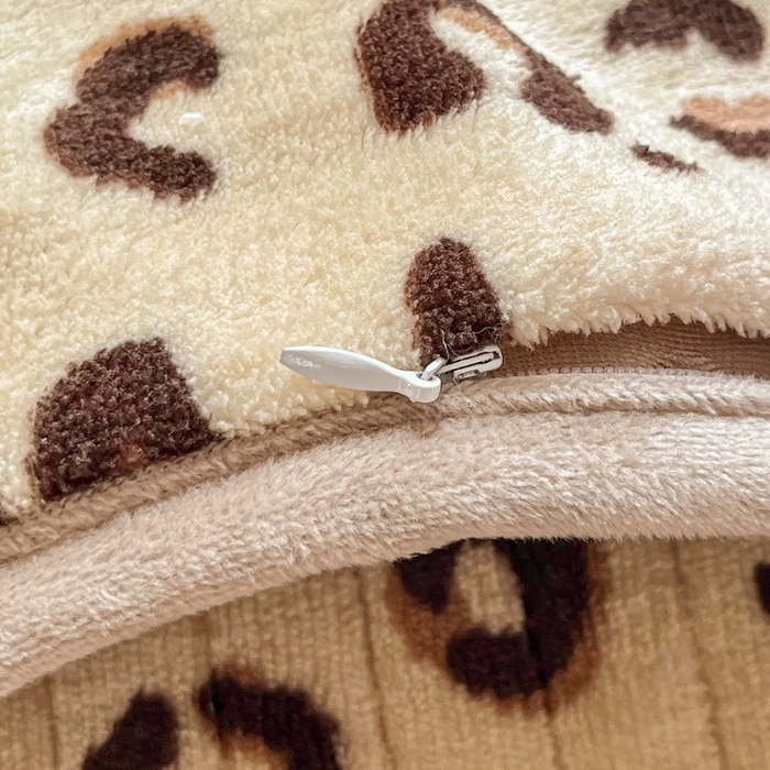 91家纺网 家纺一手货源 找家纺 尚美家纺 2025冬季新品豆豆绒高克重床盖被套四件套 豹纹咖色