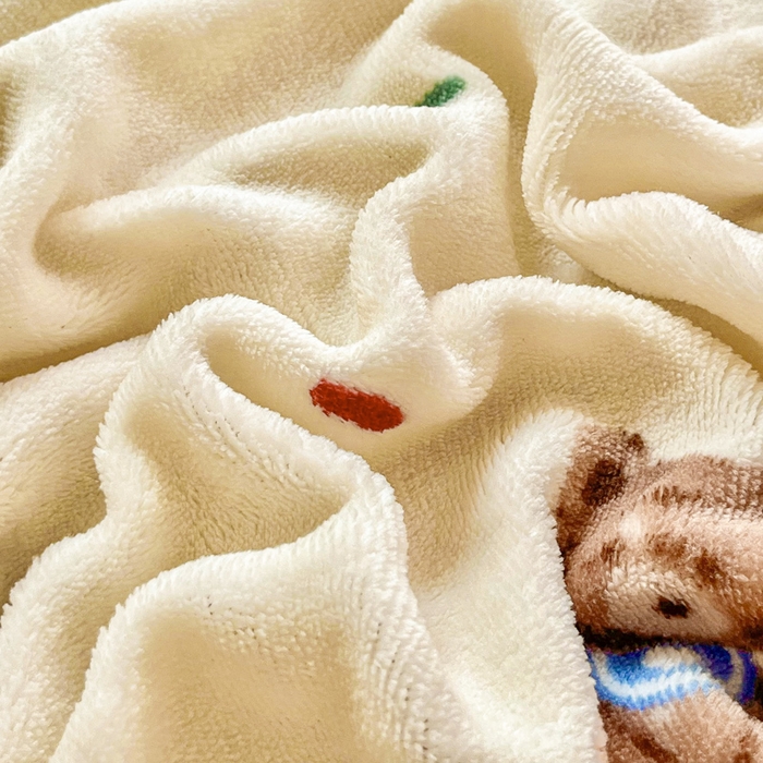 91家纺网 家纺一手货源 找家纺 尚美家纺 2025冬季新品豆豆绒高克重床盖被套四件套 可爱熊