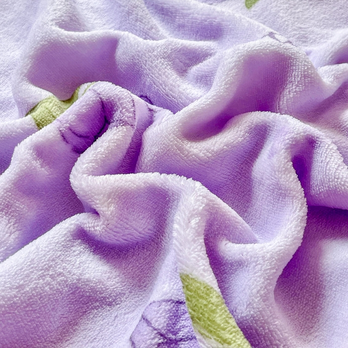 91家纺网 家纺一手货源 找家纺 尚美家纺 2025冬季新品豆豆绒高克重床盖被套四件套 紫色郁金香