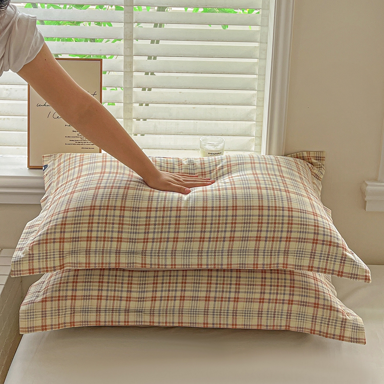 91家纺网 家纺一手货源 找家纺 依庭 2025新款高克重全棉纯棉磨毛印花单枕套 奶油小狗