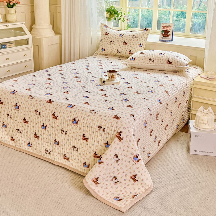 91家纺网 家纺一手货源 找家纺 尚美家纺 2025冬季新品豆豆绒高克重床盖被套四件套 香肠狗