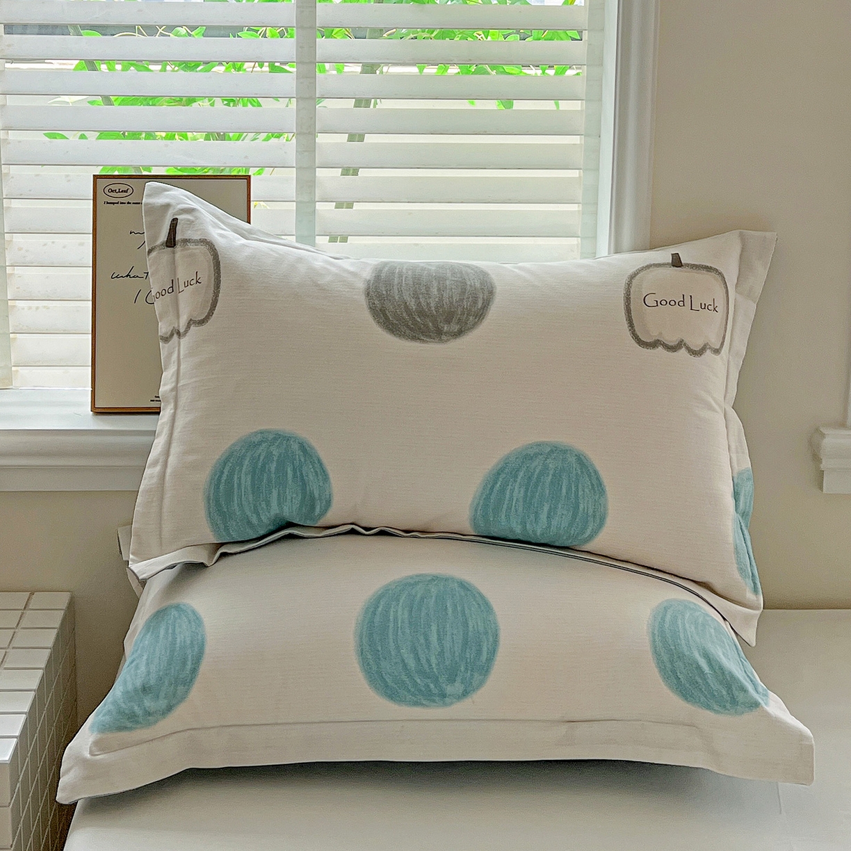 91家纺网 家纺一手货源 找家纺 依庭 2025新款高克重全棉纯棉磨毛印花单枕套 南瓜熊