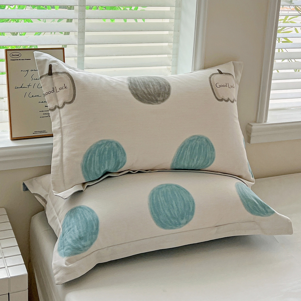 91家纺网 家纺一手货源 找家纺 依庭 2025新款高克重全棉纯棉磨毛印花单枕套 南瓜熊