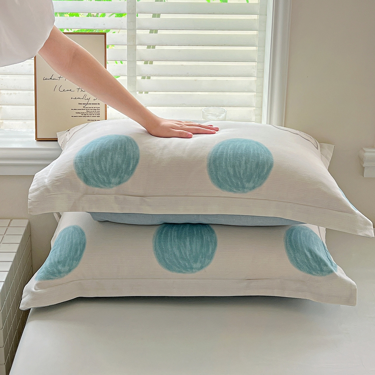 91家纺网 家纺一手货源 找家纺 依庭 2025新款高克重全棉纯棉磨毛印花单枕套 南瓜熊