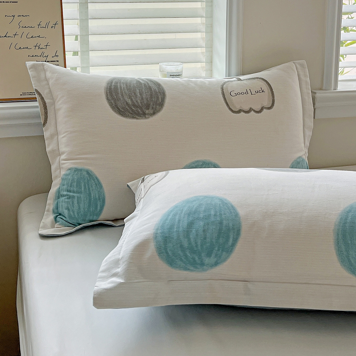 91家纺网 家纺一手货源 找家纺 依庭 2025新款高克重全棉纯棉磨毛印花单枕套 南瓜熊