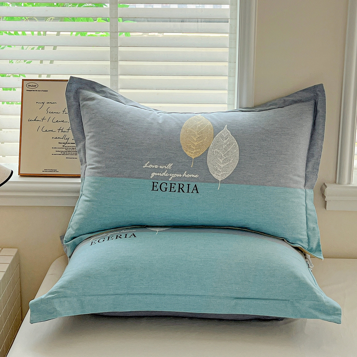 91家纺网 家纺一手货源 找家纺 依庭 2025新款高克重全棉纯棉磨毛印花单枕套 尼彩