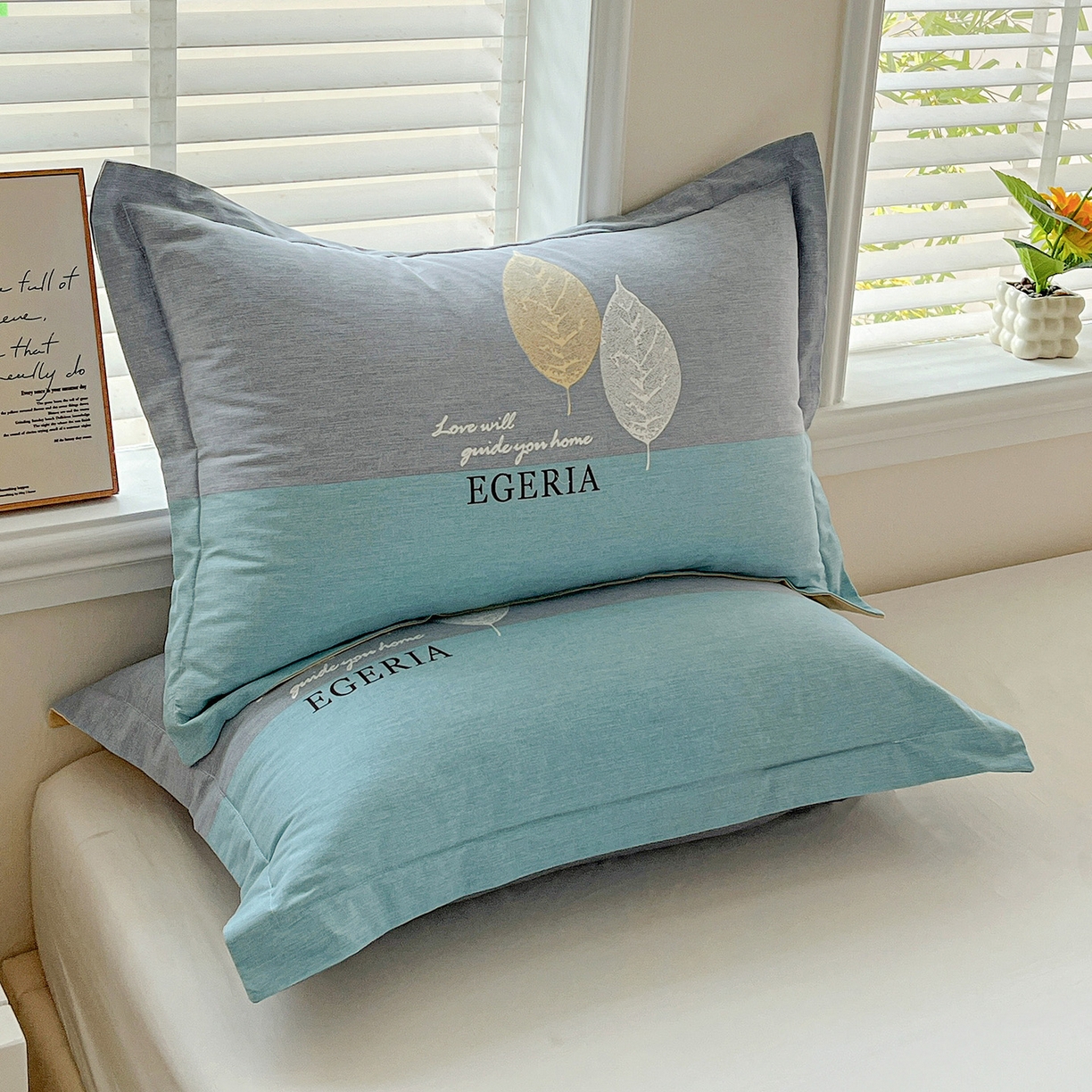 91家纺网 家纺一手货源 找家纺 依庭 2025新款高克重全棉纯棉磨毛印花单枕套 尼彩