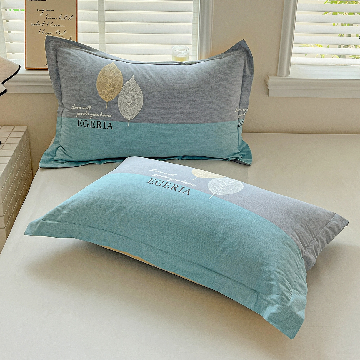 91家纺网 家纺一手货源 找家纺 依庭 2025新款高克重全棉纯棉磨毛印花单枕套 尼彩