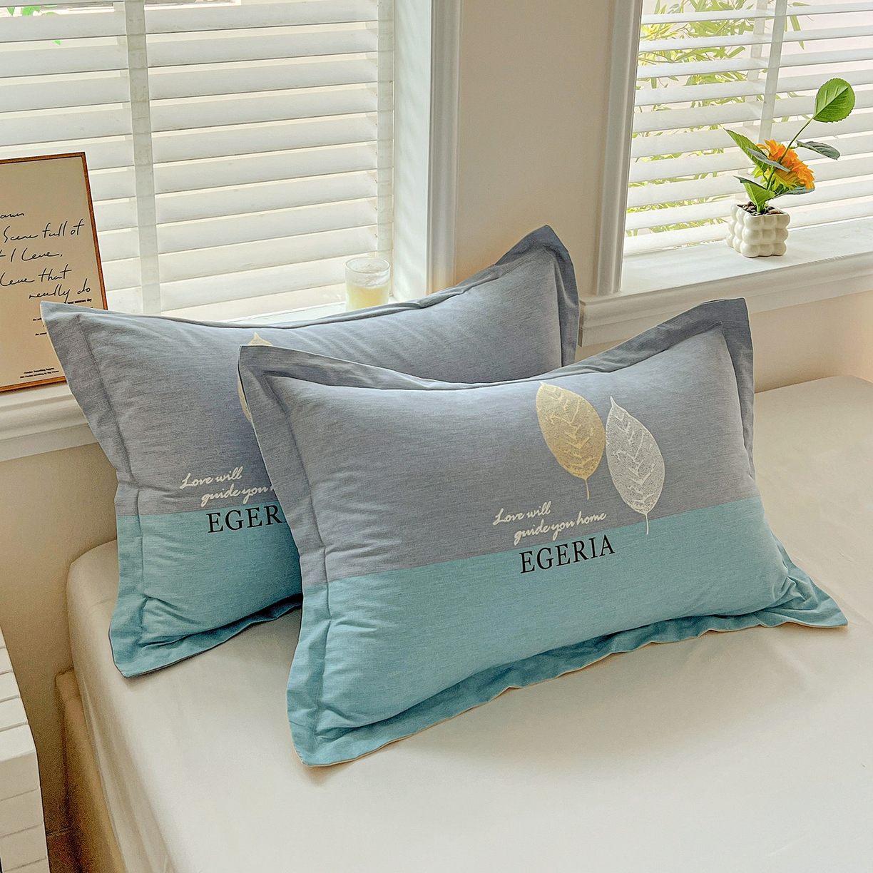 91家纺网 家纺一手货源 找家纺 依庭 2025新款高克重全棉纯棉磨毛印花单枕套 尼彩