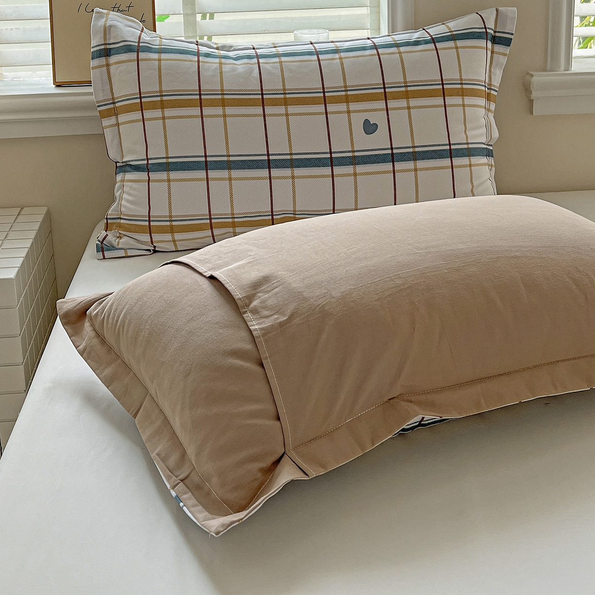 91家纺网 家纺一手货源 找家纺 依庭 2025新款高克重全棉纯棉磨毛印花单枕套 帕比