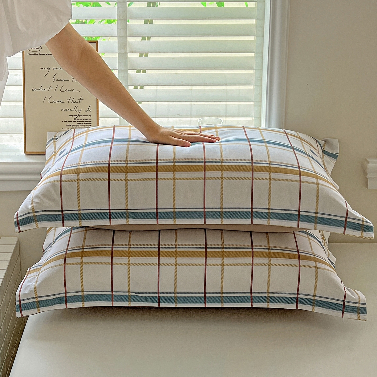 91家纺网 家纺一手货源 找家纺 依庭 2025新款高克重全棉纯棉磨毛印花单枕套 帕比