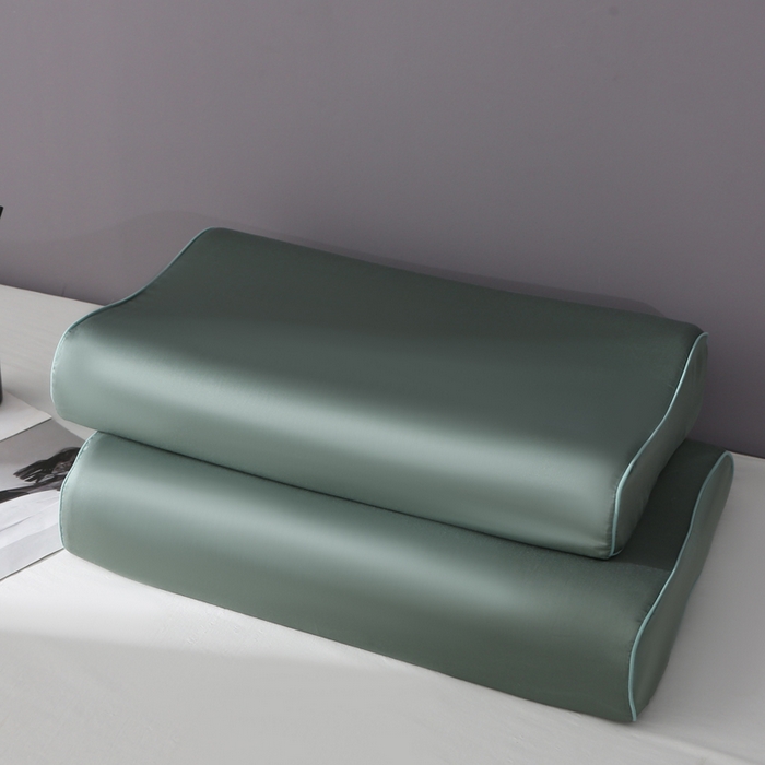 91家纺网 家纺一手货源 找家纺 凯森家纺 兰精天丝乳胶枕套记忆枕枕芯套一对30x50cm儿童35x55cm夏季冰丝蚕丝40x60记忆枕专用 100%莱赛尔天丝-草木绿