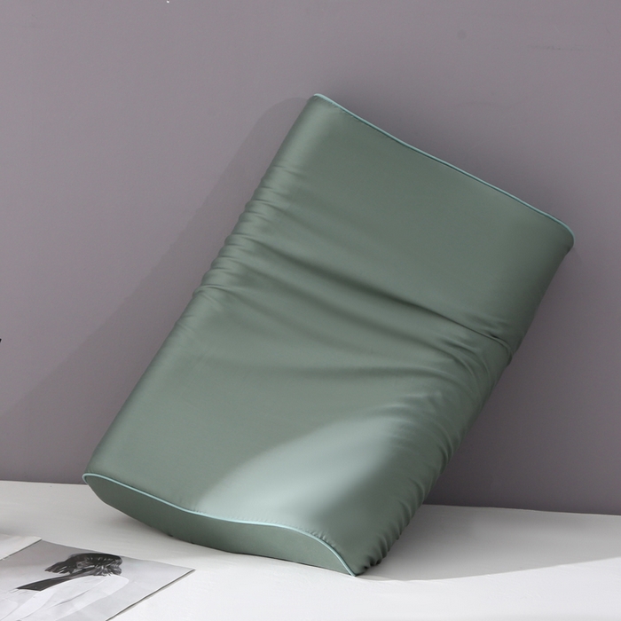 91家纺网 家纺一手货源 找家纺 凯森家纺 兰精天丝乳胶枕套记忆枕枕芯套一对30x50cm儿童35x55cm夏季冰丝蚕丝40x60记忆枕专用 100%莱赛尔天丝-草木绿