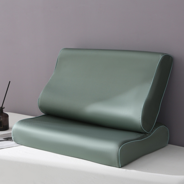 91家纺网 家纺一手货源 找家纺 凯森家纺 兰精天丝乳胶枕套记忆枕枕芯套一对30x50cm儿童35x55cm夏季冰丝蚕丝40x60记忆枕专用 100%莱赛尔天丝-草木绿