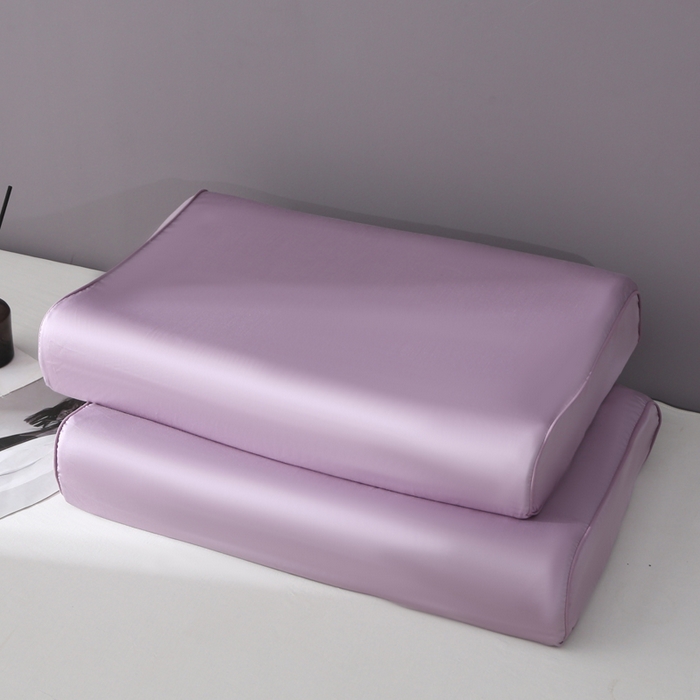 91家纺网 家纺一手货源 找家纺 凯森家纺 兰精天丝乳胶枕套记忆枕枕芯套一对30x50cm儿童35x55cm夏季冰丝蚕丝40x60记忆枕专用 100%莱赛尔天丝-芝兰紫