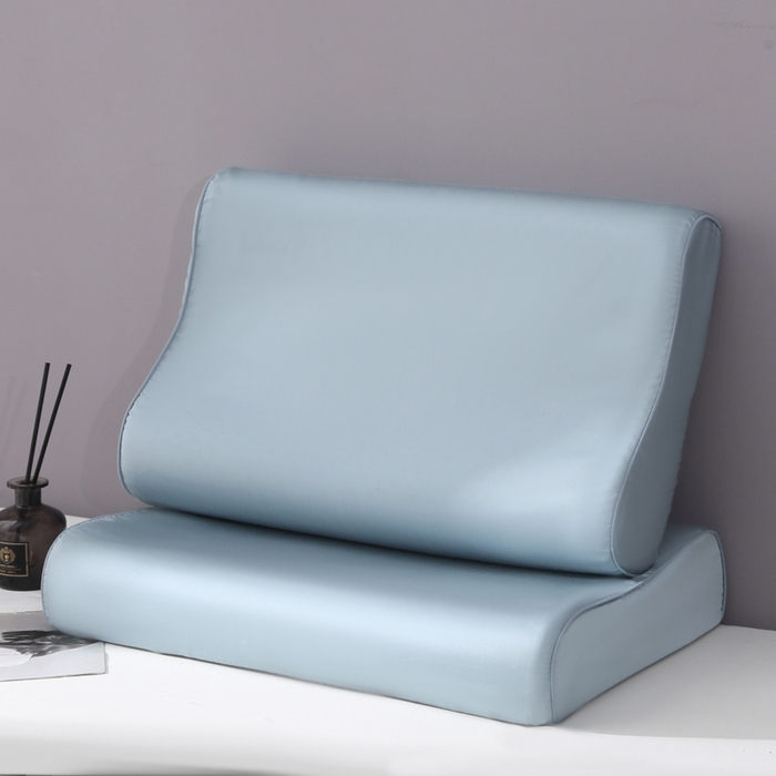 91家纺网 家纺一手货源 找家纺 凯森家纺 兰精天丝乳胶枕套记忆枕枕芯套一对30x50cm儿童35x55cm夏季冰丝蚕丝40x60记忆枕专用 100%莱赛尔天丝-智能蓝