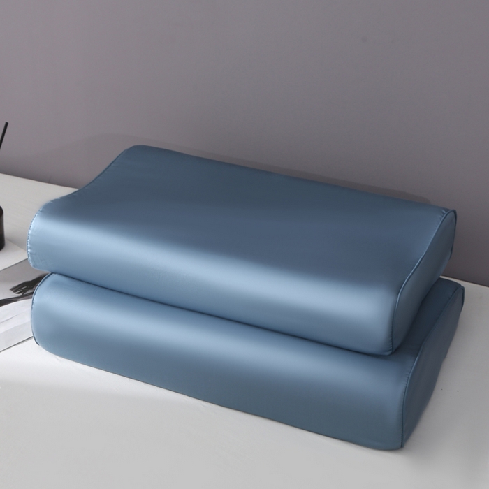 91家纺网 家纺一手货源 找家纺 凯森家纺 兰精天丝乳胶枕套记忆枕枕芯套一对30x50cm儿童35x55cm夏季冰丝蚕丝40x60记忆枕专用 100%莱赛尔天丝-深海蓝