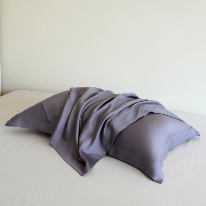 91家纺网 家纺一手货源 找家纺 凯森家纺 兰精天丝枕套一对100%莱赛尔枕头套凉感天丝枕芯套夏季冰丝整套48x74cm丝滑裸睡 100%莱赛尔天丝-拿铁灰