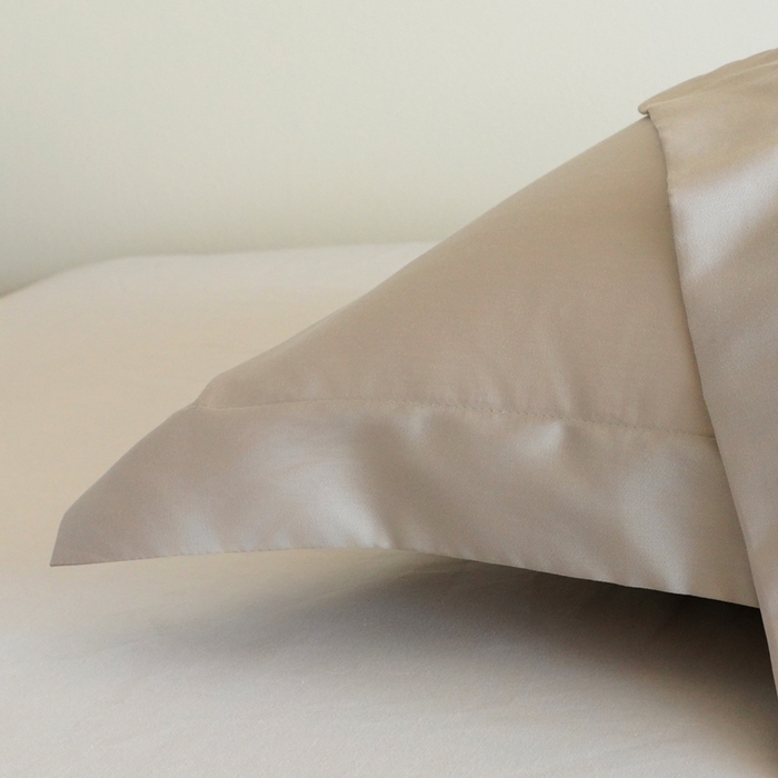 91家纺网 家纺一手货源 找家纺 凯森家纺 兰精天丝枕套一对100%莱赛尔枕头套凉感天丝枕芯套夏季冰丝整套48x74cm丝滑裸睡 100%莱赛尔天丝-椰子灰