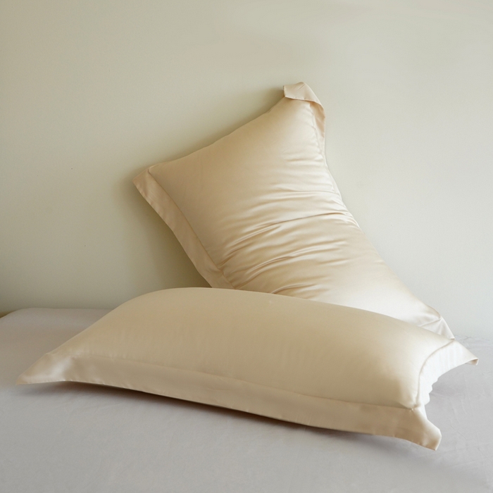 91家纺网 家纺一手货源 找家纺 凯森家纺 兰精天丝枕套一对100%莱赛尔枕头套凉感天丝枕芯套夏季冰丝整套48x74cm丝滑裸睡 100%莱赛尔天丝-珍珠白