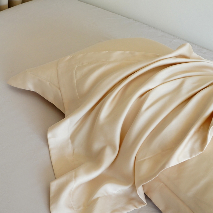 91家纺网 家纺一手货源 找家纺 凯森家纺 兰精天丝枕套一对100%莱赛尔枕头套凉感天丝枕芯套夏季冰丝整套48x74cm丝滑裸睡 100%莱赛尔天丝-珍珠白