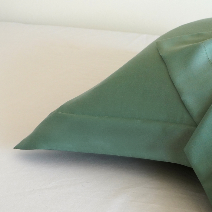 91家纺网 家纺一手货源 找家纺 凯森家纺 兰精天丝枕套一对100%莱赛尔枕头套凉感天丝枕芯套夏季冰丝整套48x74cm丝滑裸睡 100%莱赛尔天丝-草木绿