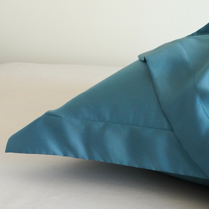 91家纺网 家纺一手货源 找家纺 凯森家纺 兰精天丝枕套一对100%莱赛尔枕头套凉感天丝枕芯套夏季冰丝整套48x74cm丝滑裸睡 100%莱赛尔天丝-深海蓝