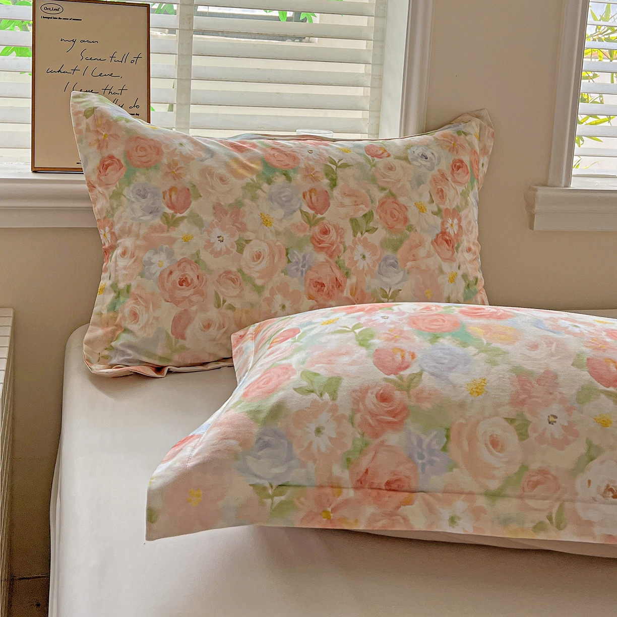 91家纺网 家纺一手货源 找家纺 依庭 2025新款高克重全棉纯棉磨毛印花单枕套 甜梦茶语