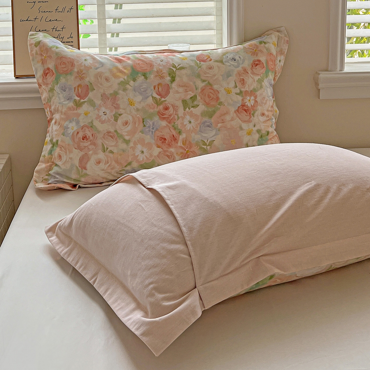 91家纺网 家纺一手货源 找家纺 依庭 2025新款高克重全棉纯棉磨毛印花单枕套 甜梦茶语