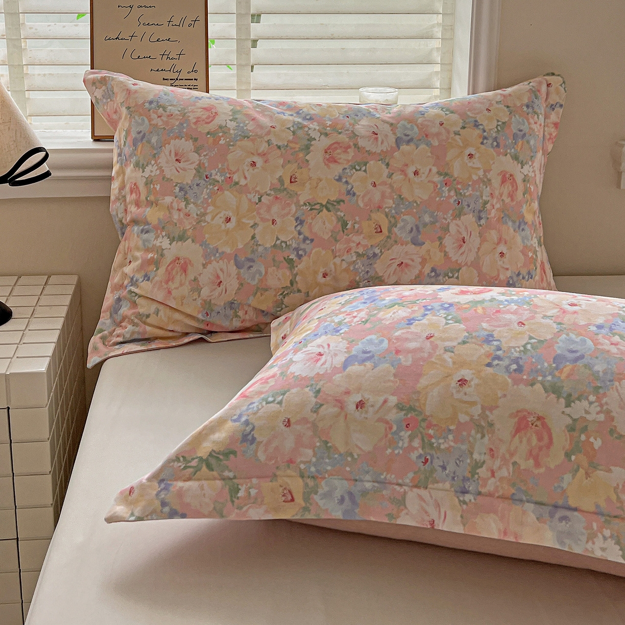 91家纺网 家纺一手货源 找家纺 依庭 2025新款高克重全棉纯棉磨毛印花单枕套 仙女星辰