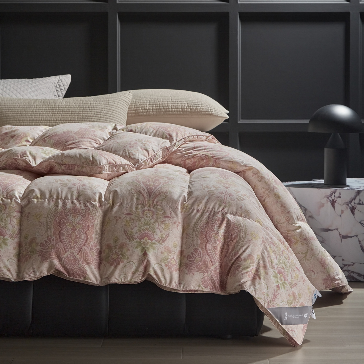 91家纺网 家纺一手货源 找家纺 暖羽屋羽绒馆 2025新款95白鸭绒印花羽绒被子 羽绒被芯 鸭绒被子 双人两米春秋被冬被 翡翠粉