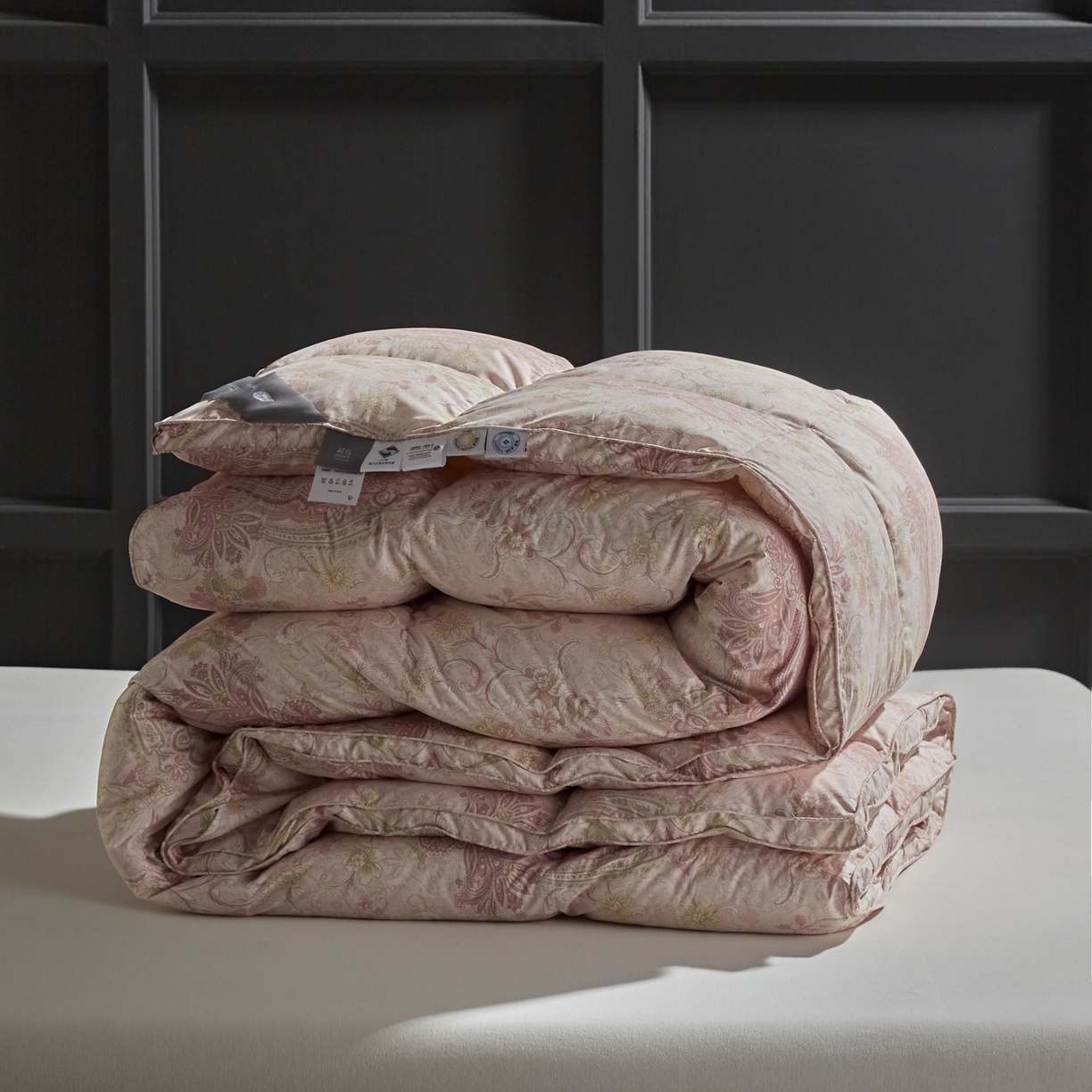 91家纺网 家纺一手货源 找家纺 暖羽屋羽绒馆 2025新款95白鸭绒印花羽绒被子 羽绒被芯 鸭绒被子 双人两米春秋被冬被 翡翠粉