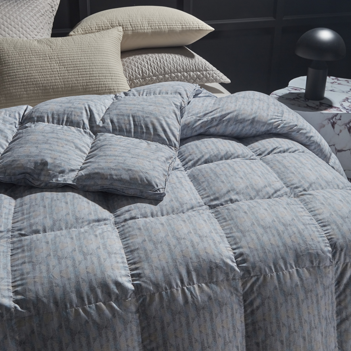 91家纺网 家纺一手货源 找家纺 暖羽屋羽绒馆 2025新款95白鸭绒印花羽绒被子 羽绒被芯 鸭绒被子 双人两米春秋被冬被 清风绫