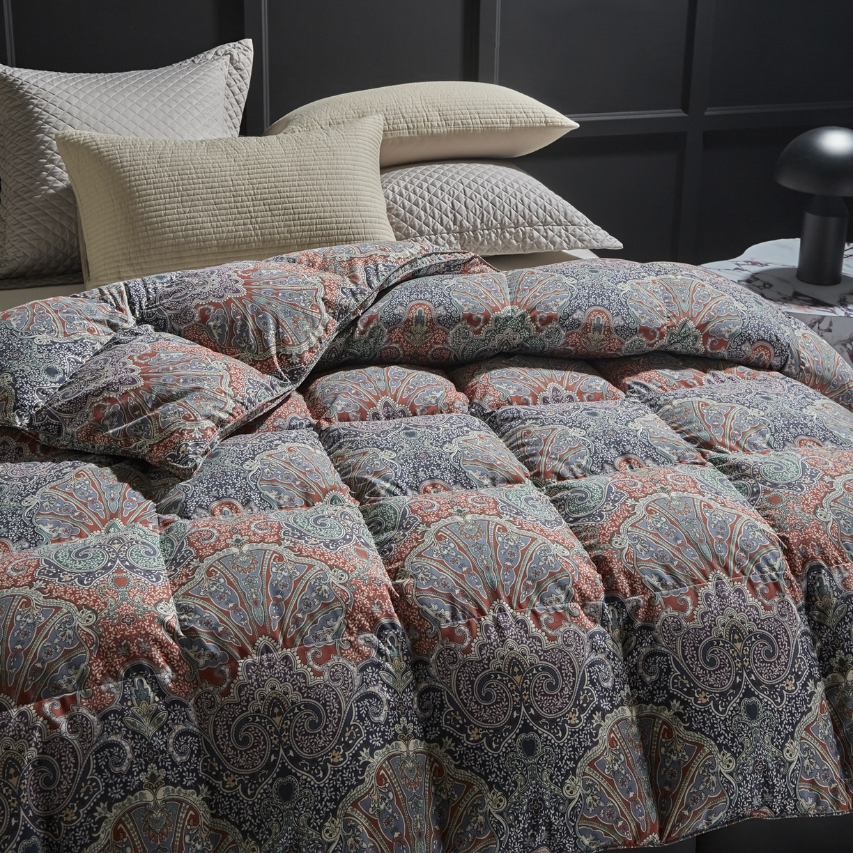 91家纺网 家纺一手货源 找家纺 （总）暖羽屋羽绒馆 2025新款95白鸭绒印花羽绒被子 羽绒被芯 鸭绒被子 双人两米春秋被冬被