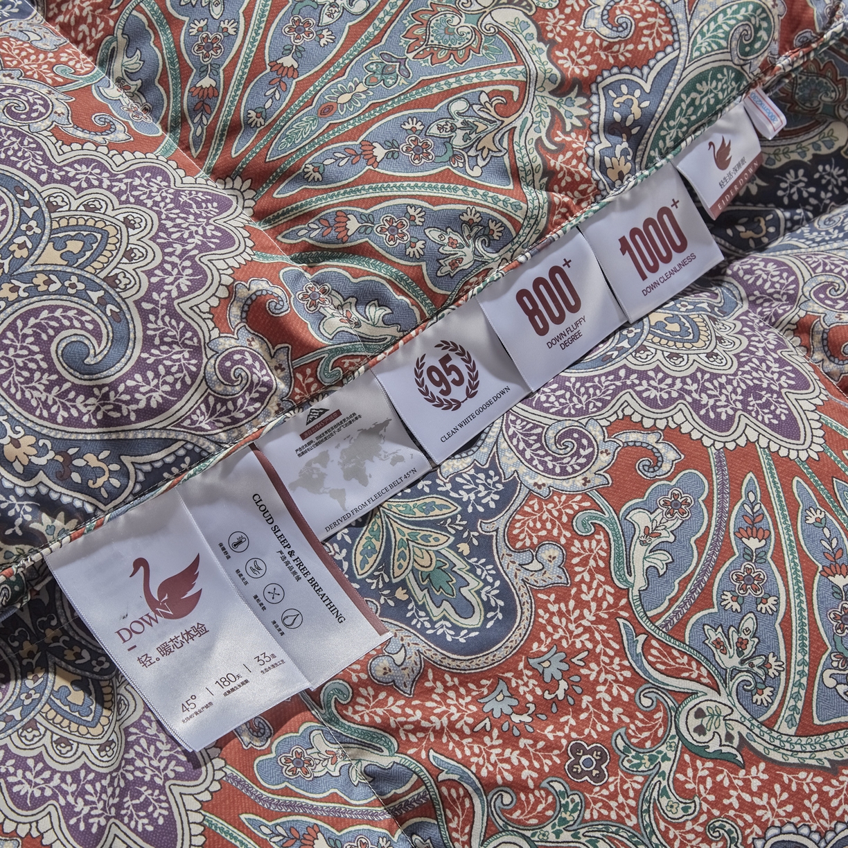 91家纺网 家纺一手货源 找家纺 （总）暖羽屋羽绒馆 2025新款95白鸭绒印花羽绒被子 羽绒被芯 鸭绒被子 双人两米春秋被冬被