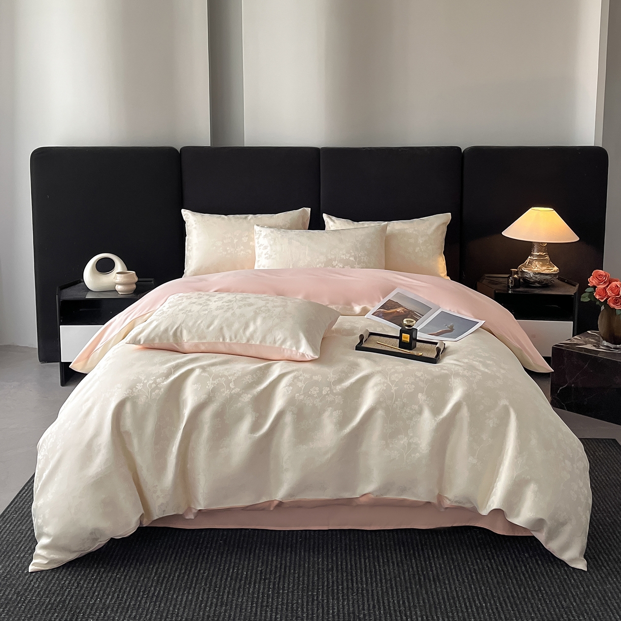 91家纺网 家纺一手货源 找家纺 （总）置顶家纺 2025新款亲肤提花系列四件套-雅芙