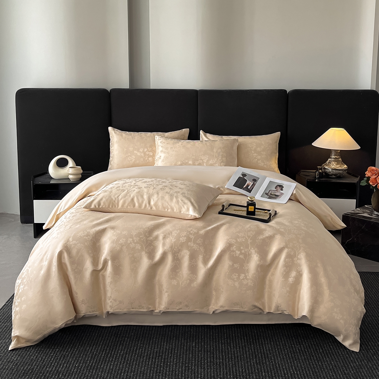 91家纺网 家纺一手货源 找家纺 （总）置顶家纺 2025新款亲肤提花系列四件套-雅芙