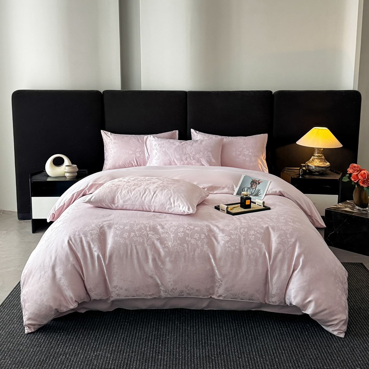 91家纺网 家纺一手货源 找家纺 （总）置顶家纺 2025新款亲肤提花系列四件套-雅芙