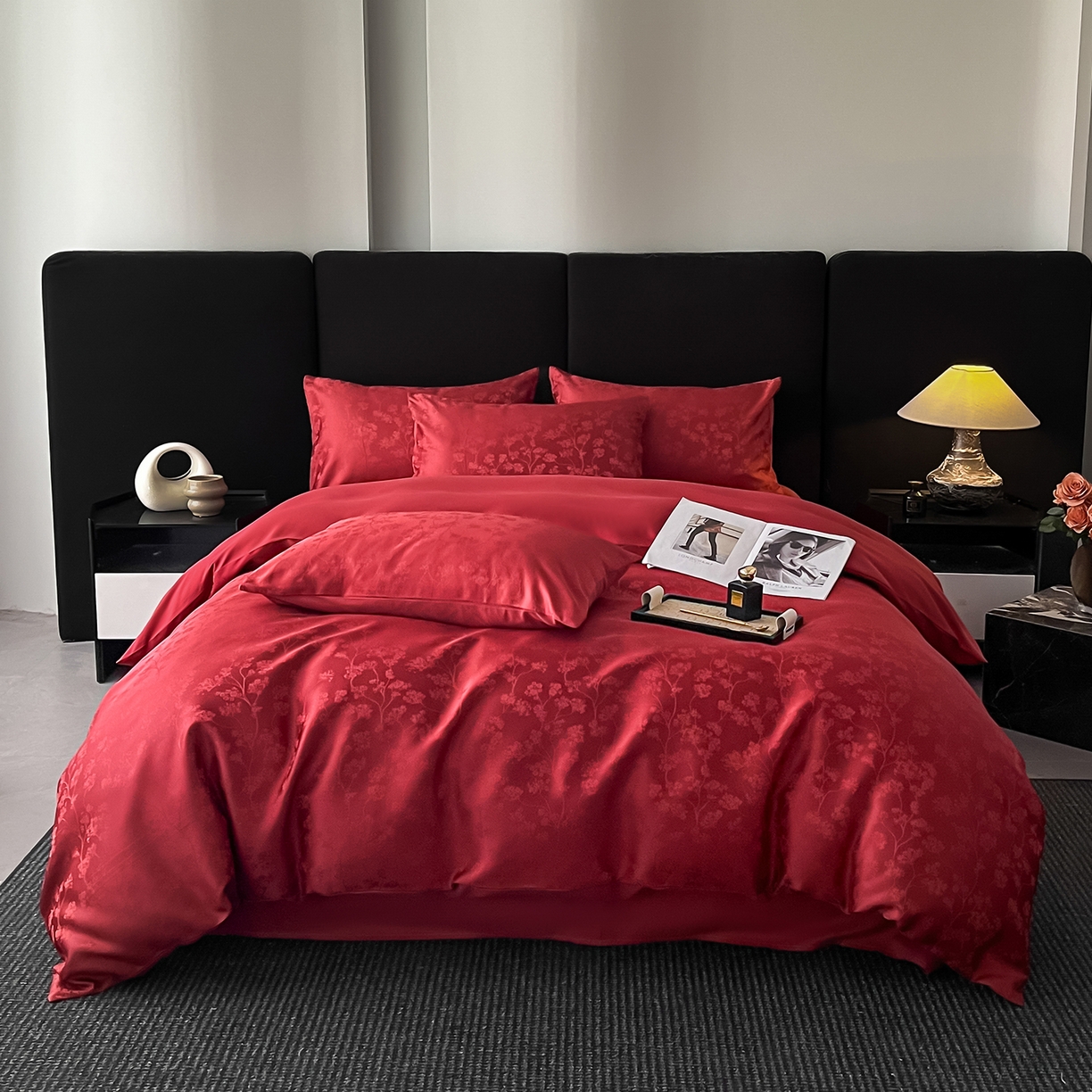 91家纺网 家纺一手货源 找家纺 （总）置顶家纺 2025新款亲肤提花系列四件套-雅芙