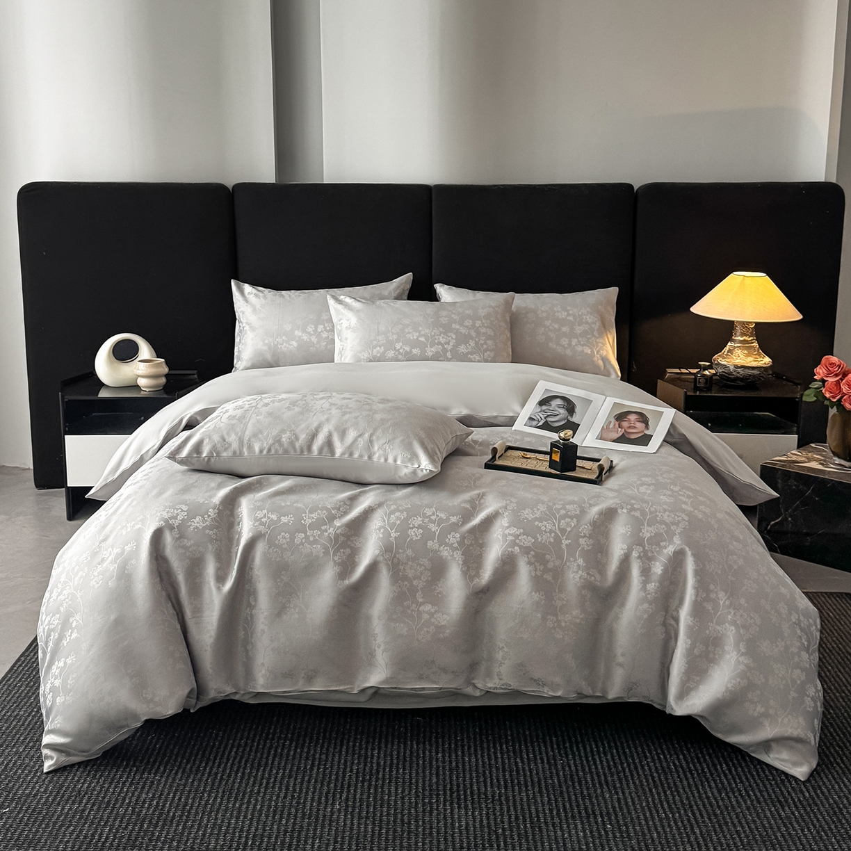 置顶家纺 2025新款亲肤提花系列四件套-雅芙 雅芙-灰