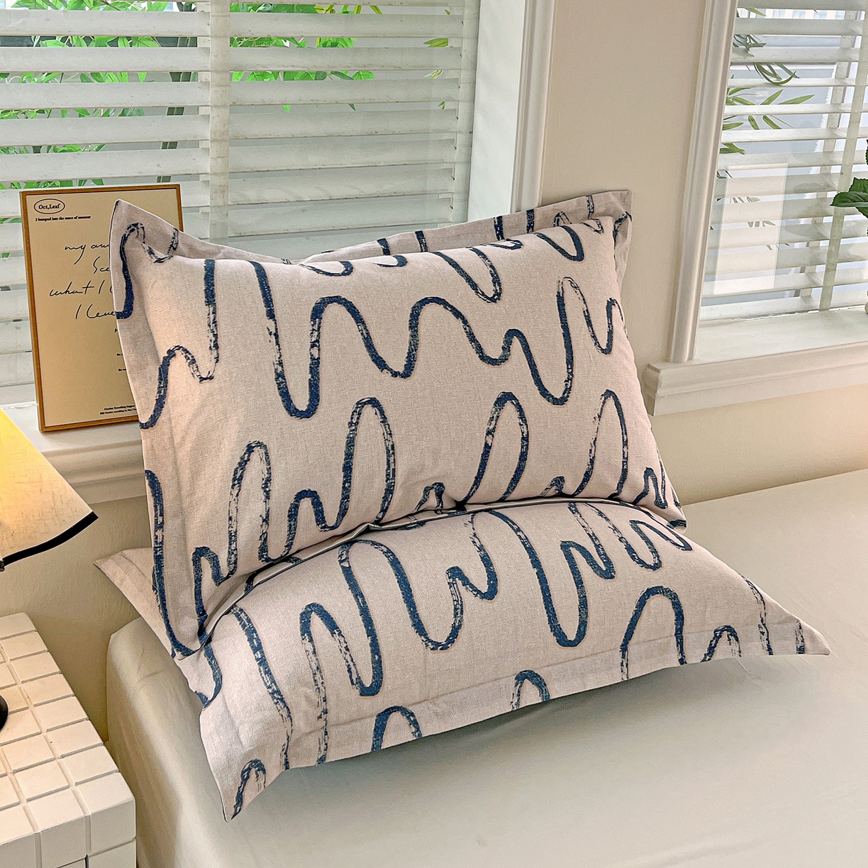 91家纺网 家纺一手货源 找家纺 依庭 2025新款高克重全棉纯棉磨毛印花单枕套 幸运熊