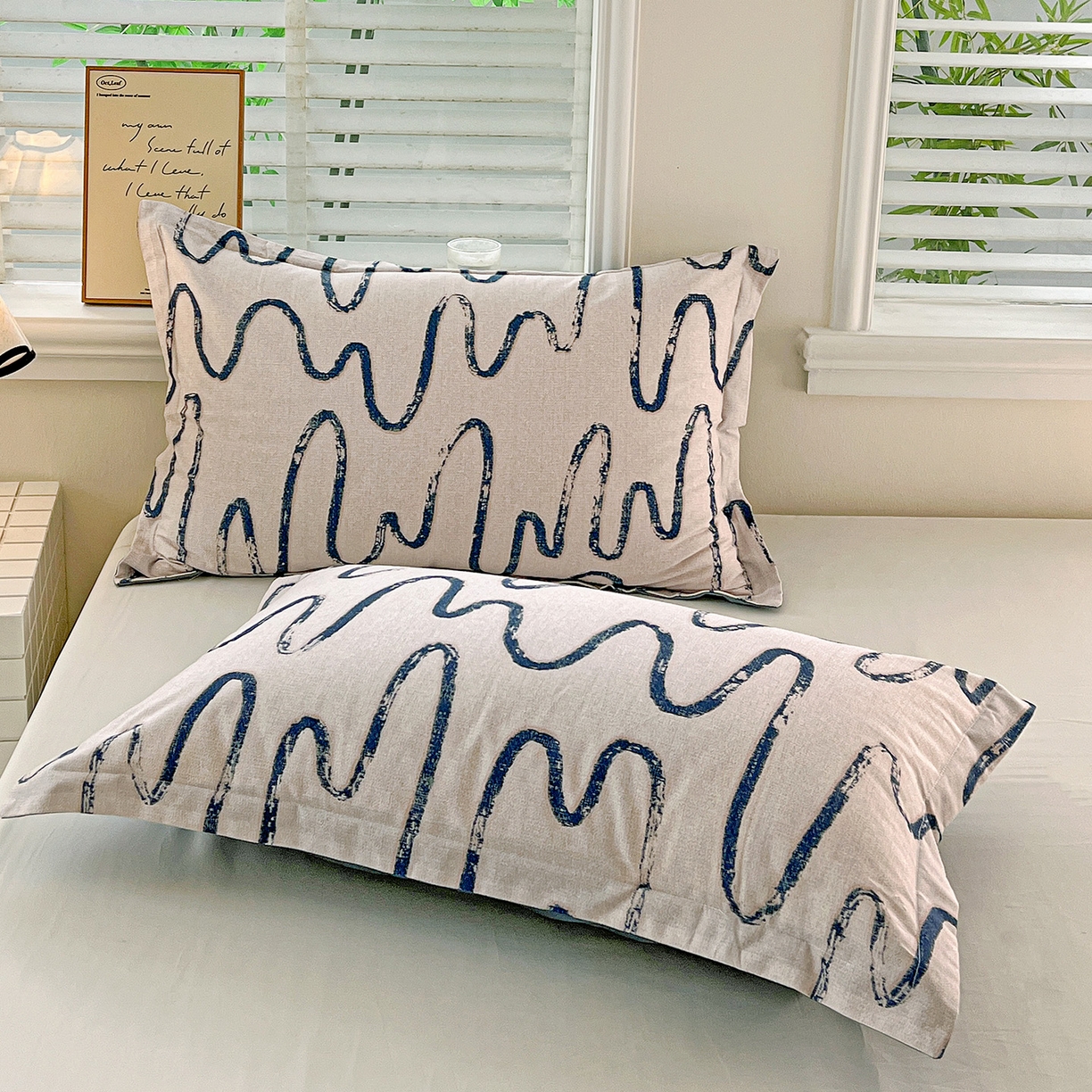 91家纺网 家纺一手货源 找家纺 依庭 2025新款高克重全棉纯棉磨毛印花单枕套 幸运熊