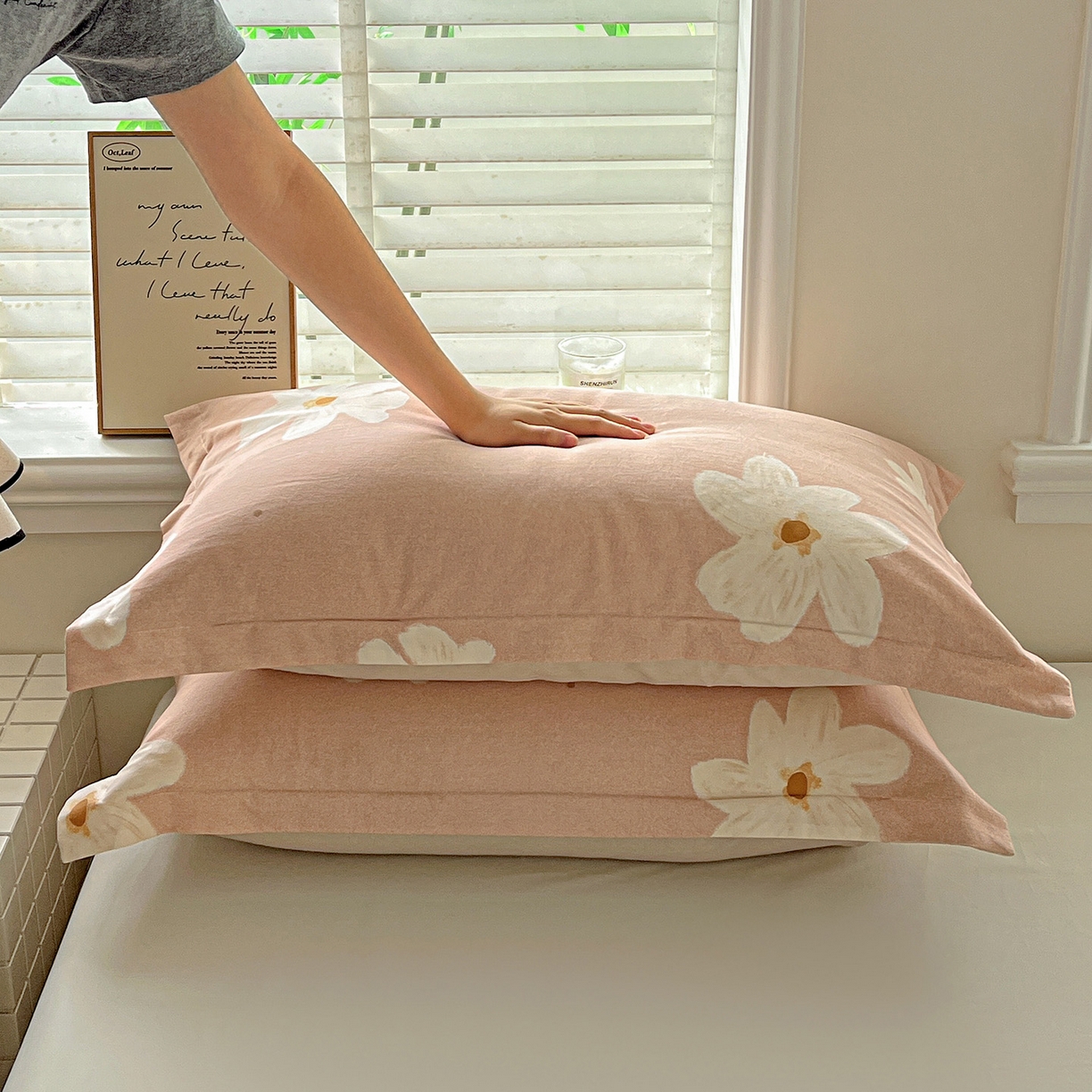 91家纺网 家纺一手货源 找家纺 依庭 2025新款高克重全棉纯棉磨毛印花单枕套 寻悦-桔