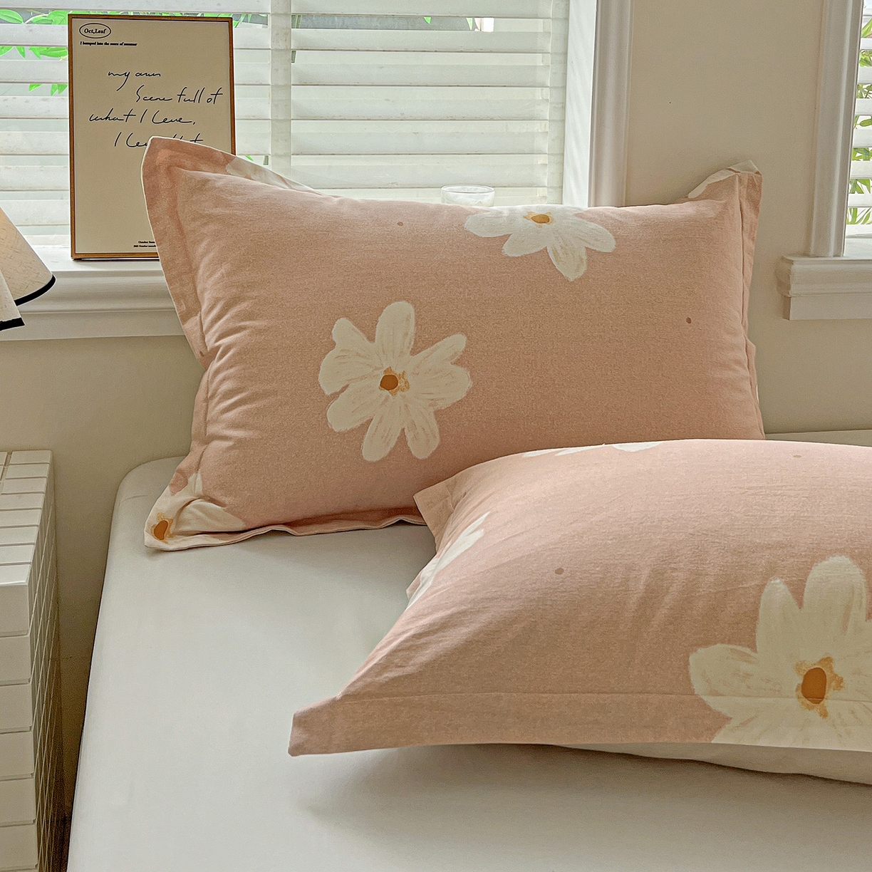 91家纺网 家纺一手货源 找家纺 依庭 2025新款高克重全棉纯棉磨毛印花单枕套 寻悦-桔