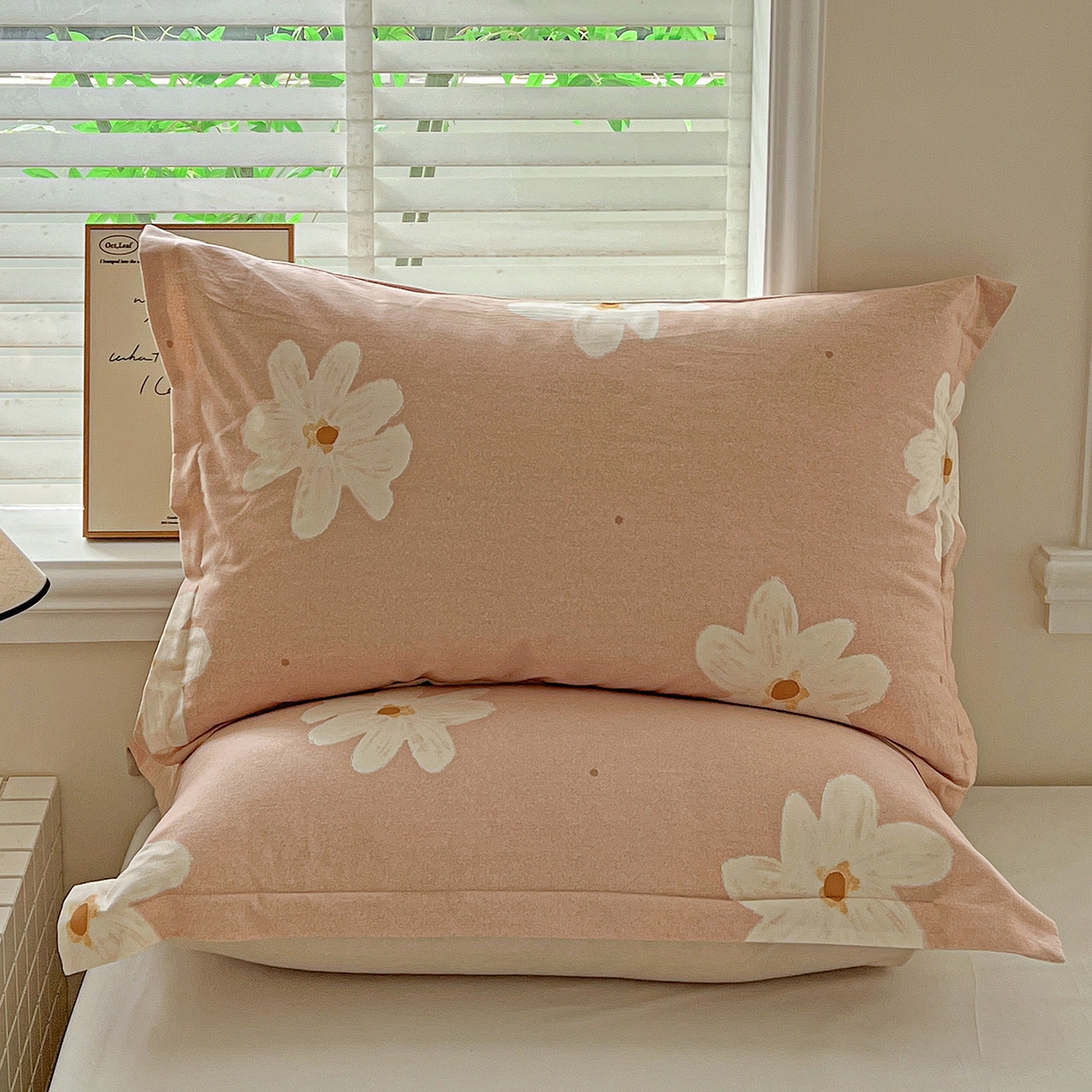 91家纺网 家纺一手货源 找家纺 依庭 2025新款高克重全棉纯棉磨毛印花单枕套 寻悦-桔